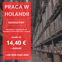 PRACA W HOLANDII NA MAGAZYNIE