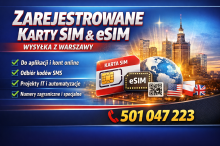 Zarejestrowane karty sim  Polskie oraz Zagraniczne