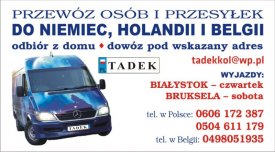 Przewóz Tadek (Przewoznik), bruksela i holandia, Bialystok/ Mońki