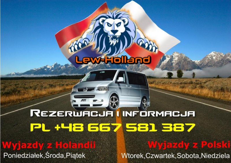 LEW-HOLLAND Przewóz osób Polska-Holandia