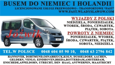 Przewóz osób do Holandii, Niemiec i Belgii
