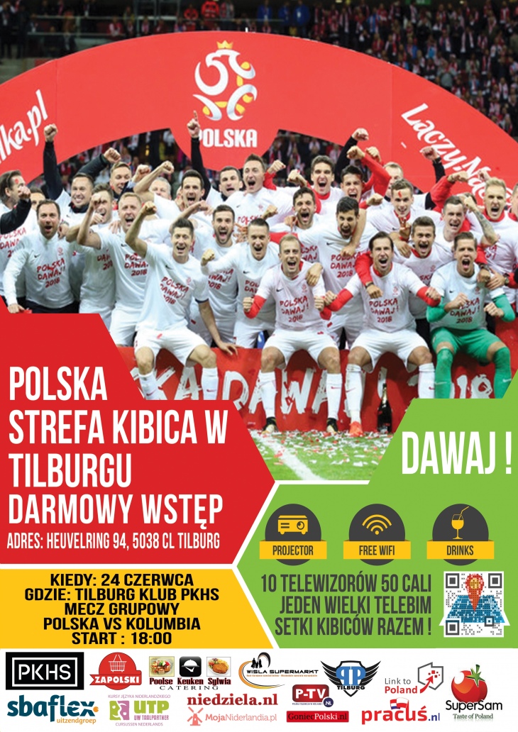 Biało-czerwona strefa kibica w Tilburgu: mecz Polska-Kolumbia z okazji Mistrzostw Świata