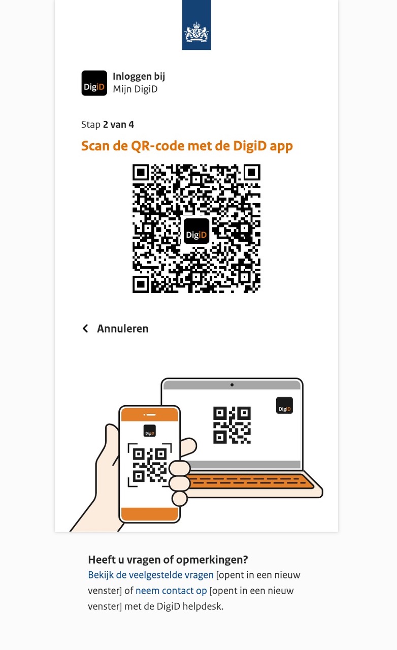 Następnie pojawi się kod QR, który należy zeskanować
