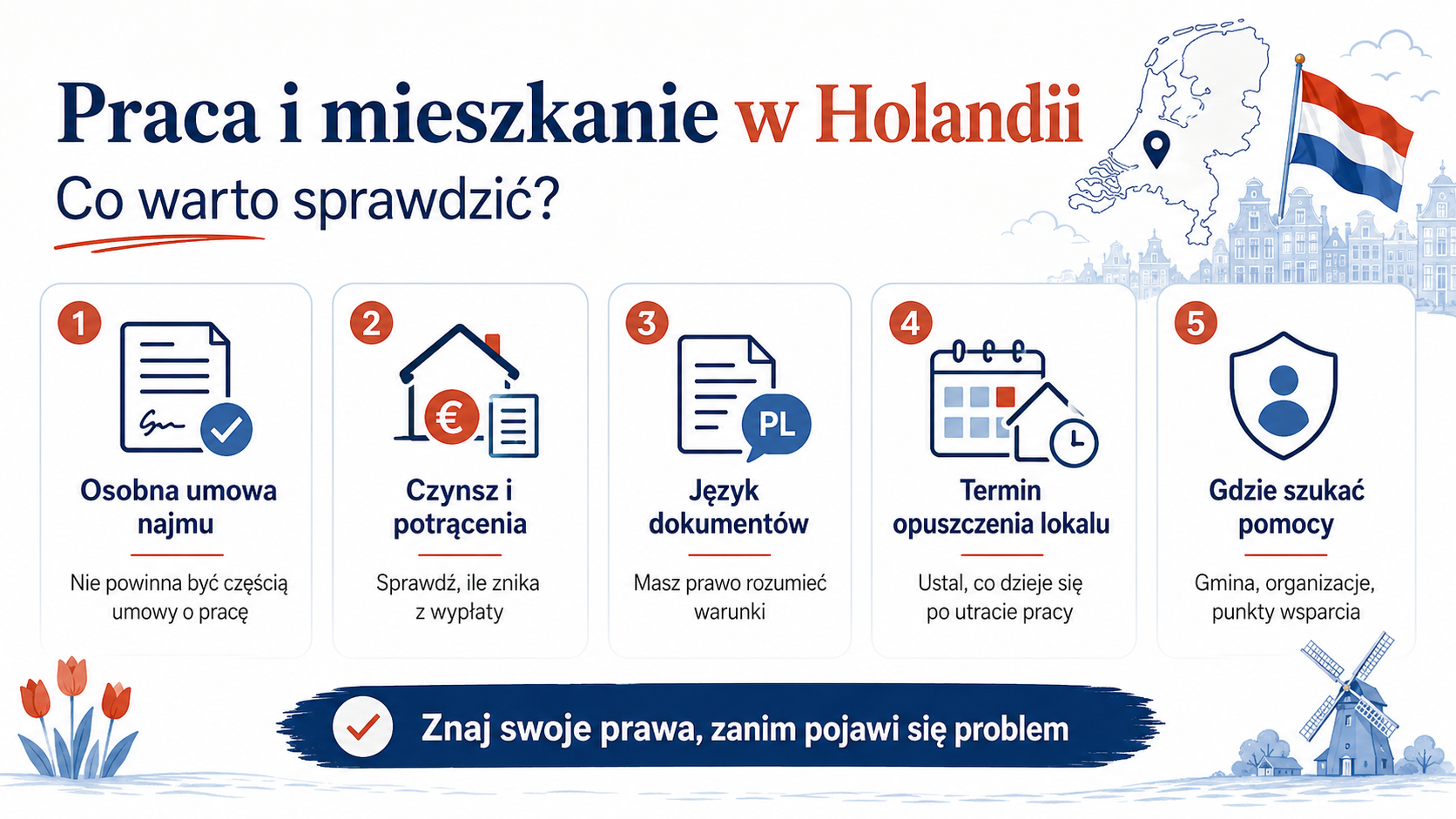 Praca i mieszkanie w Holandii