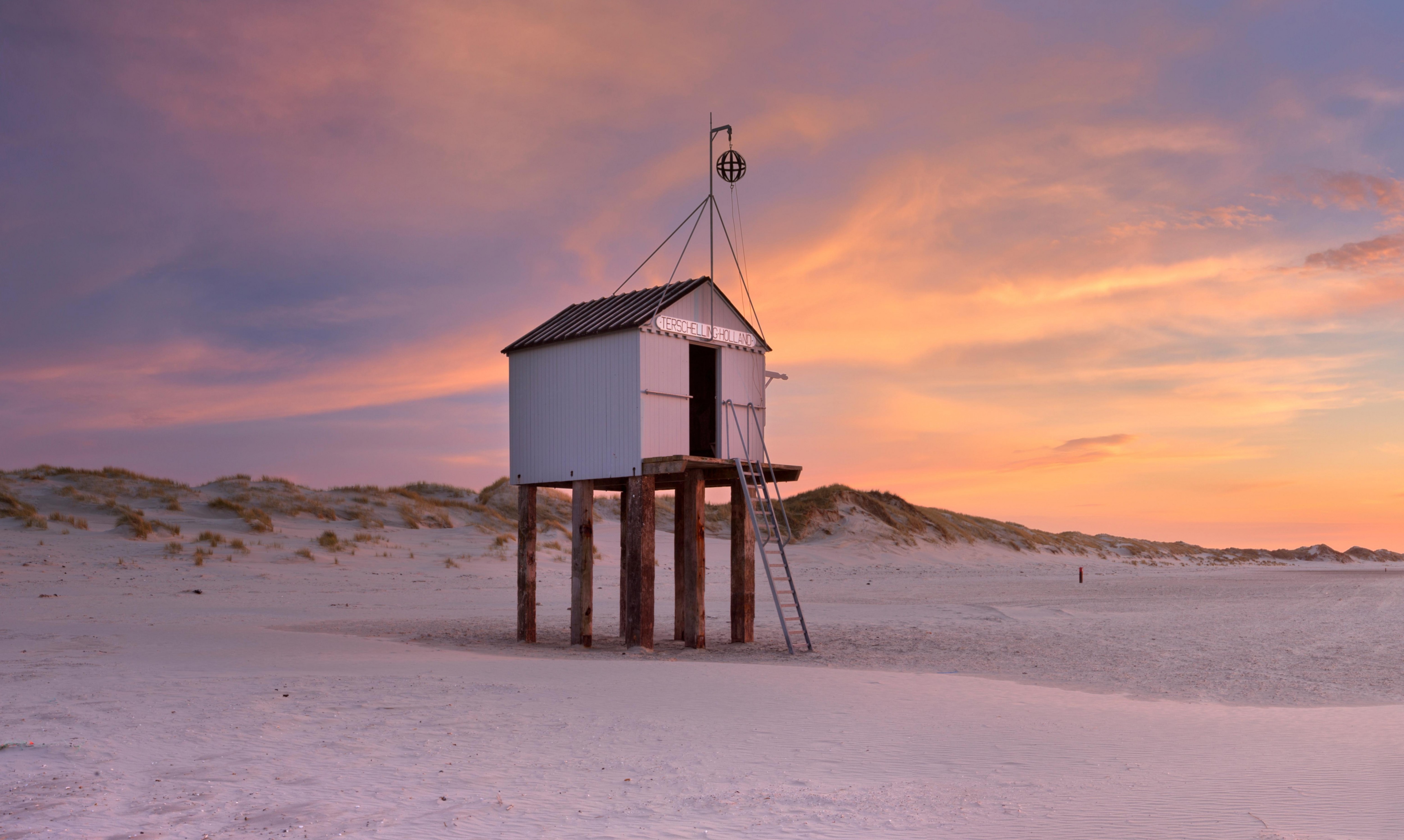 Zachód słońca na wyspie Terschelling.