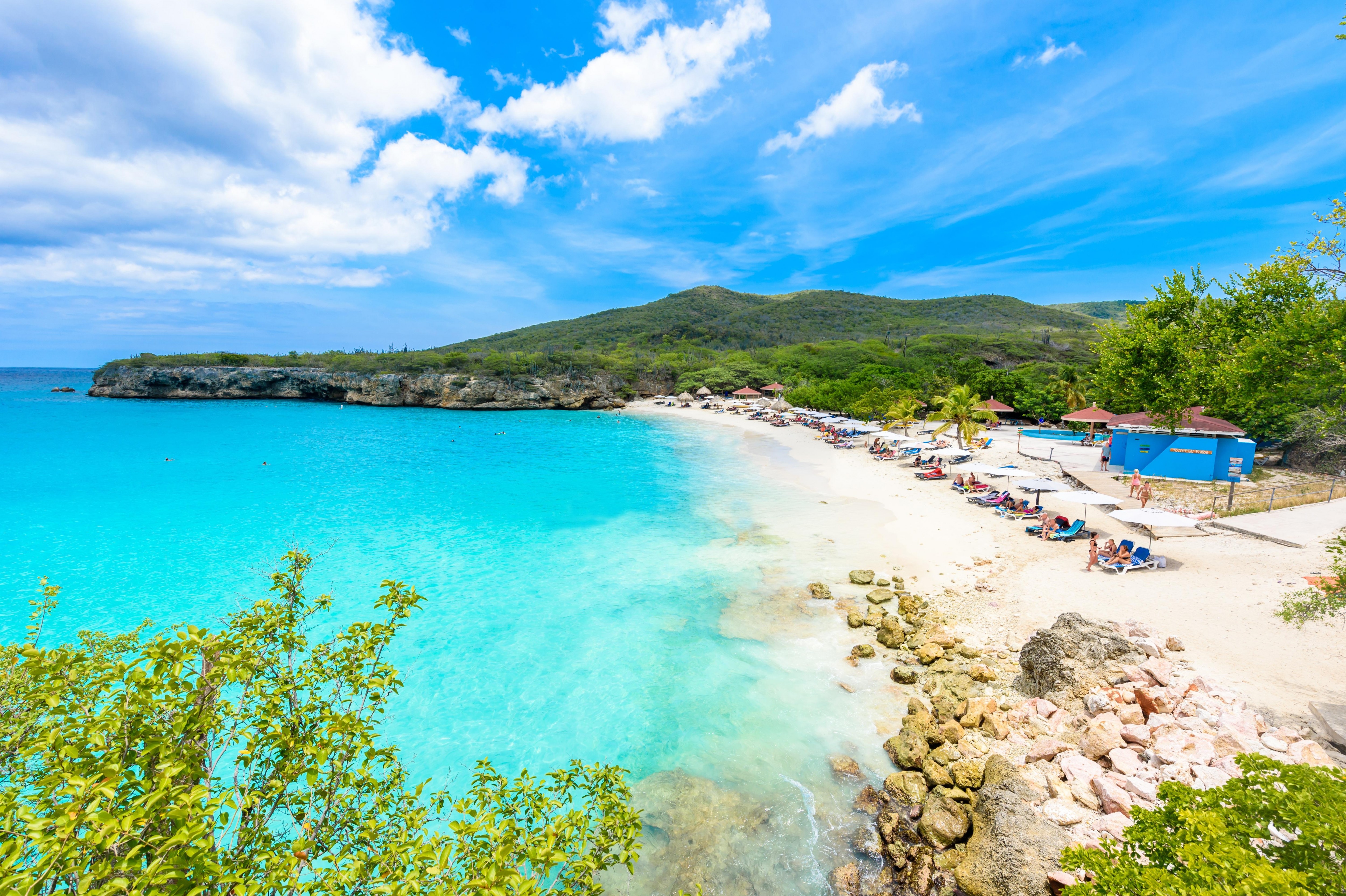 Plaża w Curaçao. Wymarzony widok właściciela coffee shopu.