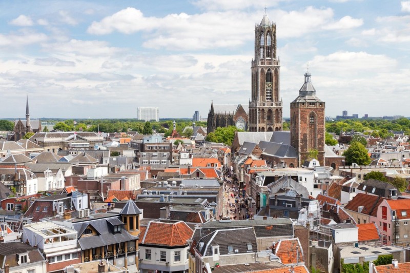 Utrecht i widok na wieżę Domtoren.
